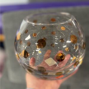 Gold Polka Dot Glass Bowl